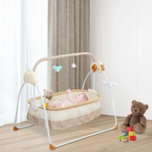Electric Cradle Foldable Electric Baby Cradle w/ Music Dual Control