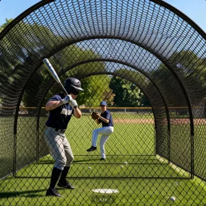 33Ft/22Ft Baseball Batting Cage, Baseball Training Equipment Netting Cages, with Frame & Net – Practice Hitting, Pitching & Golf in Backyard or Field